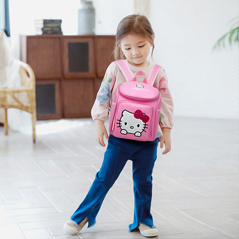 Ba lô đi học họa tiết hoạt hình kitty xinh xắn dành cho bé 3-6 tuổi