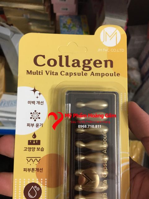 {Chính hãng - Ảnh thật} Tinh chất Serum Collagen tươi Ammud Multi Vita Ampoule - Vỉ 12 viên Hàn Quốc | BigBuy360 - bigbuy360.vn