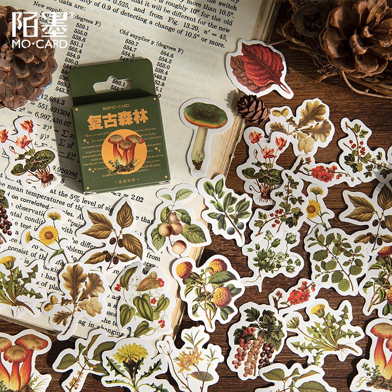 Hộp 46 Sticker chủ đề Thực vật cổ điển