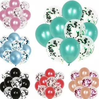 Set 12 Bong Bóng Trong Suốt Ánh Kim Dùng Trang Trí Tiệc | Dây Cáp Hiasa Hiasa Chất Lượng Cao