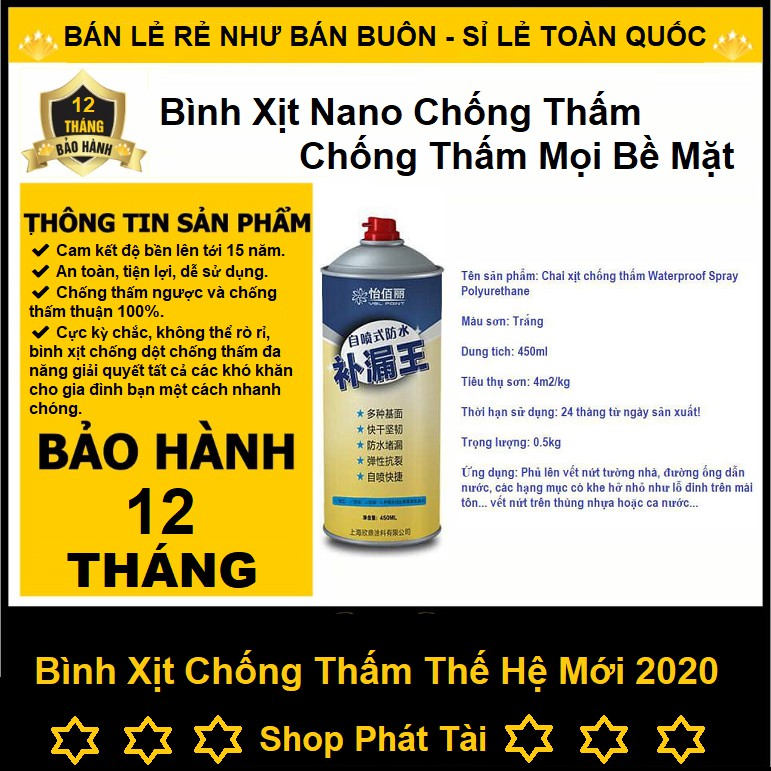 Bình Xịt Nano Chống Thấm Dột Đa Năng Công Nghệ Nhật Thế Hệ Mới - Chống Thâm Dạng Xịt, Chống Thấm Trên Mọi Bề Mặt.