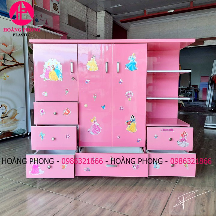 ( Có Video ) HÀNG CAO CẤP tủ trẻ em màu hồng công chúa đẹp miễn phí giao hàng tận nơi