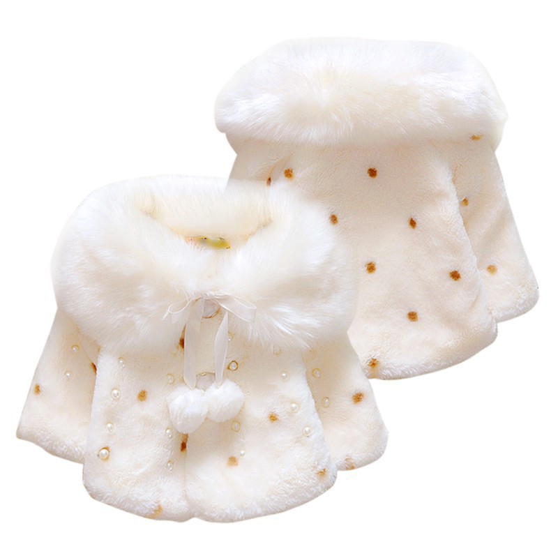 Babyme Baby Girls Infant Sweet Wool Blend Warm Shawl Coat Cape Cloak Princess Thick Warm Outside