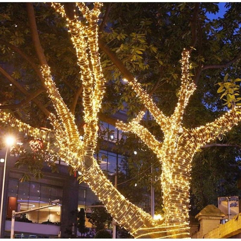 Dây Đèn Led 20m Trang Trí Nhà Cửa, Cây Công Trình Ánh Sáng Vàng