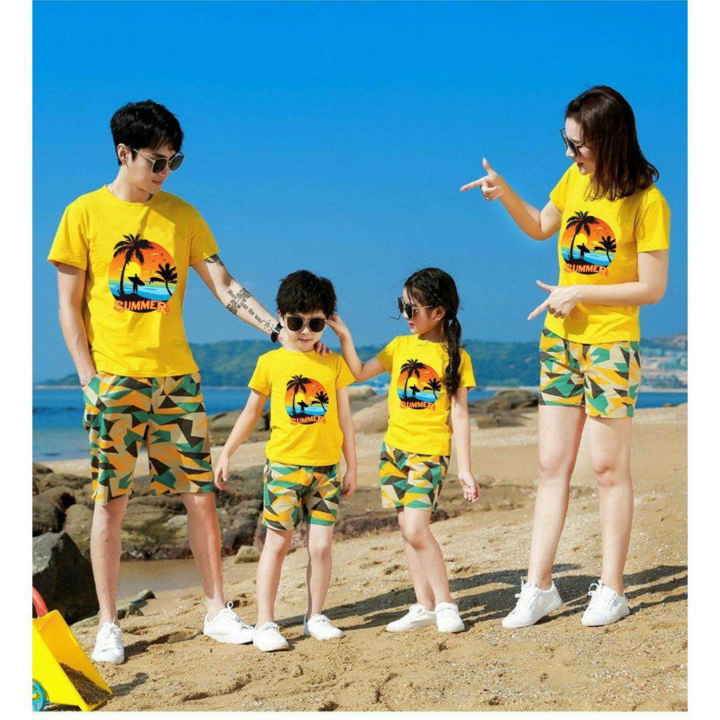 Áo nhóm , Đồ đi biển , đồng phục gia đình , áo lớp .Chất liệu thun cotton loại 1 đủ size từ 8 đến 100kg .