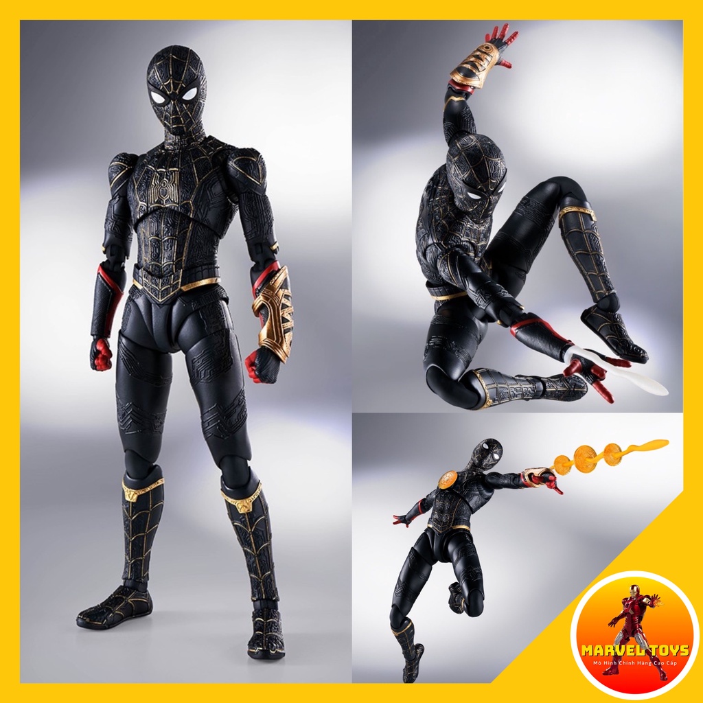 Mô Hình Chính Hãng SHF: Spider Man Black & Gold Suit - No Way Home