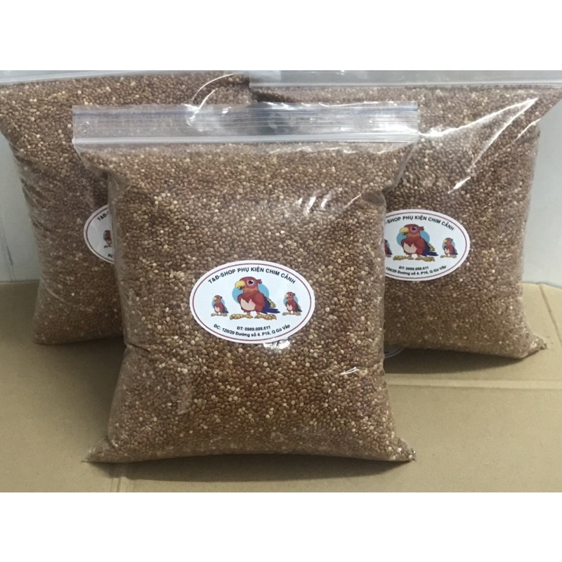 HẠT KÊ ĐỎ BÓNG (HẠT TO TRÒN) GÓI 3KG -THỨC ĂN DINH DƯỠNG CHO CÁC LOẠI CHIM CẢNH YẾN PHỤNG ,CU GÁY,MANH MANH,BỒ CÂU…