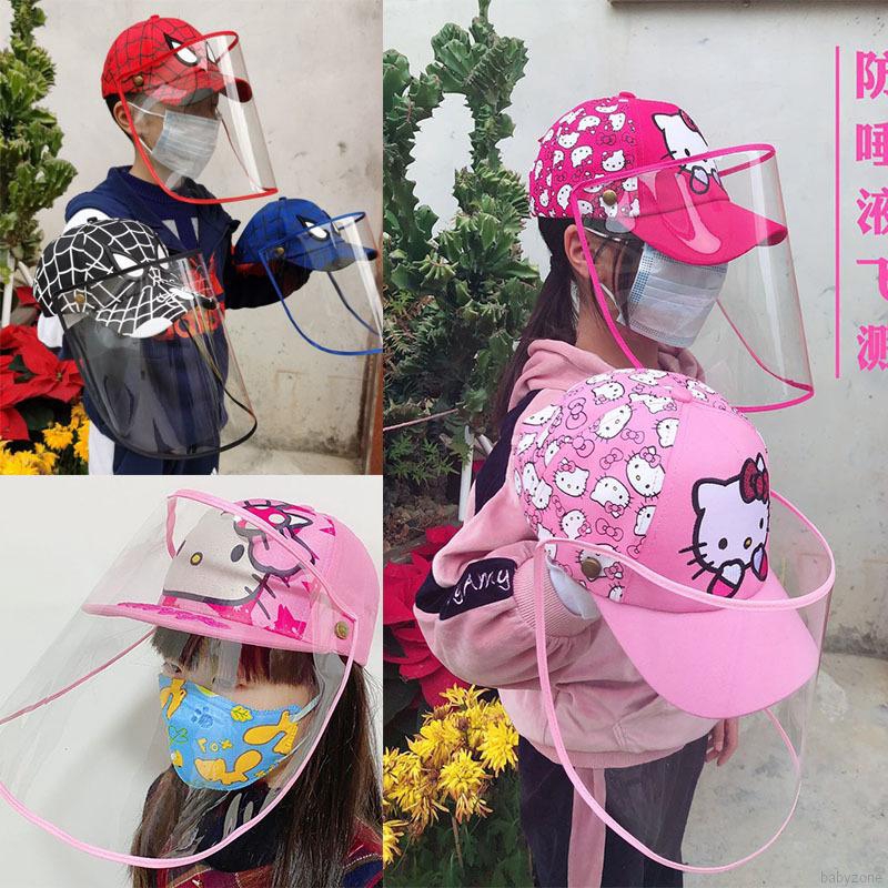 Mũ chống bụi bẩn chống giọt bắn có thể tháo rời được in họa tiết hoạt hình dành cho bé gái