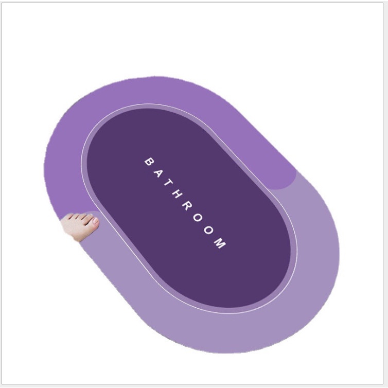 Thảm Lau Chân Chùi Chân Silicon trải sàn vân đá siêu thấm hút nước phòng tắm chống trượt cao cấp đế cao su chất siêu dày