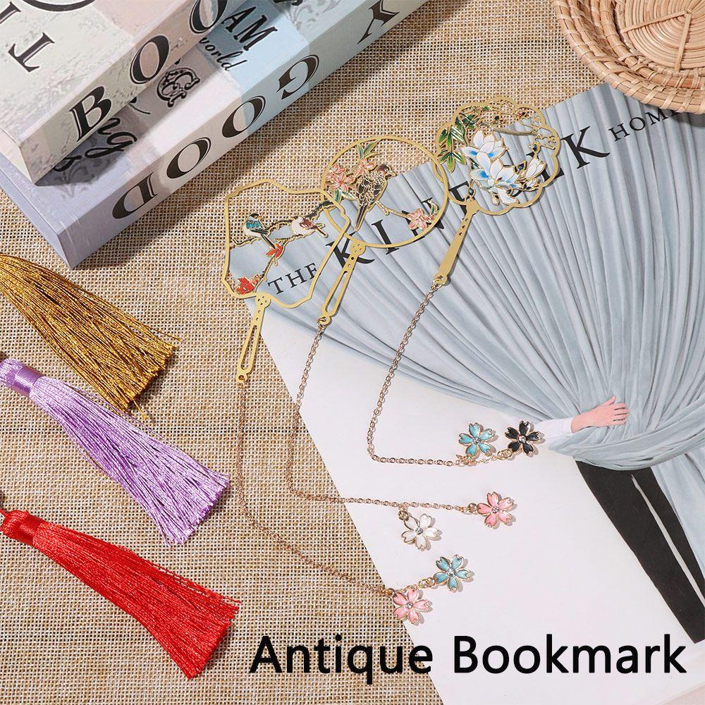 LAKAMIER Thẻ Đánh Dấu Trang Sách Bằng Đồng Thau Màu Sắc Phong Cách Trung Hoa