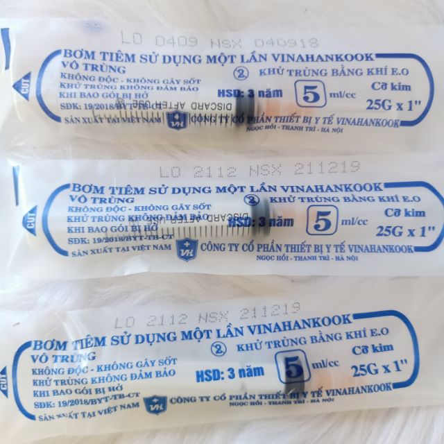 Xi lanh 5ml - tiêm chó, mèo, gà - xi lanh vô khuẩn