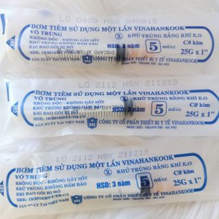 Xi lanh 5ml - tiêm chó, mèo, gà - xi lanh vô khuẩn