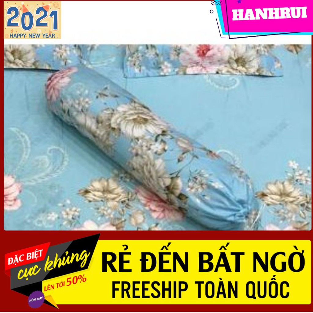 [Hanhrui]Vỏ gối ôm cotton poly 30x100cm mẫu hoa trà