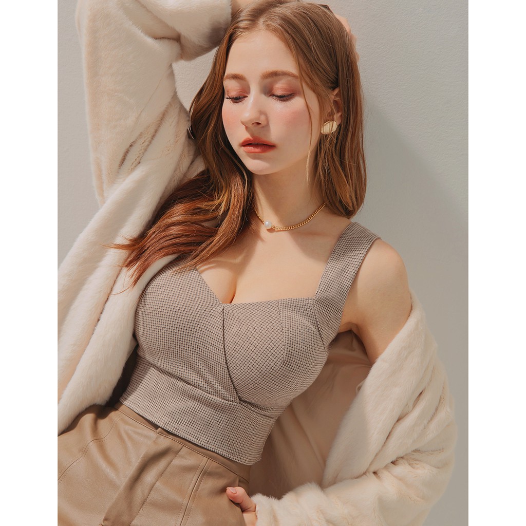 Áo croptop kẻ caro không tay dáng ôm nữ Air Space 2040121081 | BigBuy360 - bigbuy360.vn