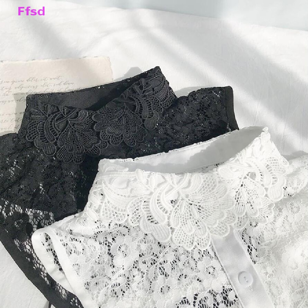 {Ffsd} Hàng Bán Chạy * Cổ Áo Rời Giả Ren Rỗng Mềm Mại Có Thể Tháo Rời Phụ Kiện Có Thể Tháo Rờ
