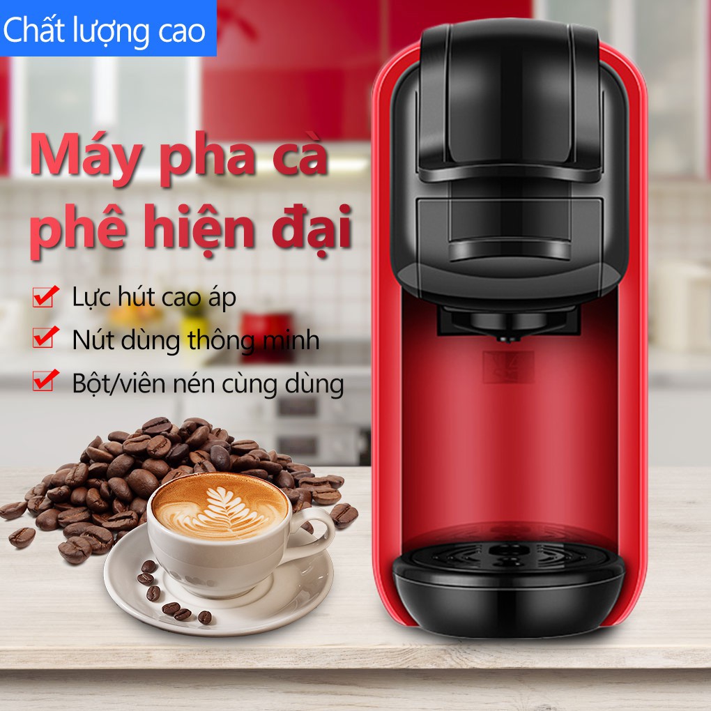 Máy pha cà phê 3 trong 1 pha từ viên nén nespresso DG Nestle, bột cà phê nhanh chóng tiện lợi YA25 gianghangbenbo