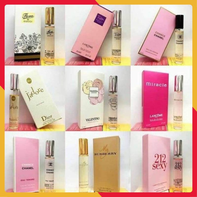 Nước Hoa mini Nam Nữ Cao Cấp 20ml Hương Thơm Quyến Rũ Cực Thơm Cực Hot