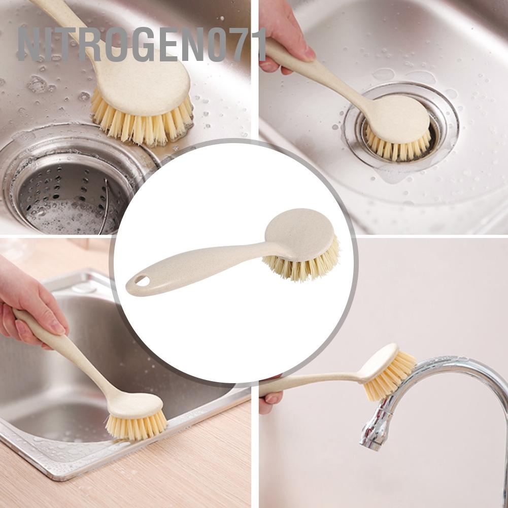 Bàn chải rửa bát đĩa tay cầm dài làm sạch phòng bếp gia đình treo đa mục đích