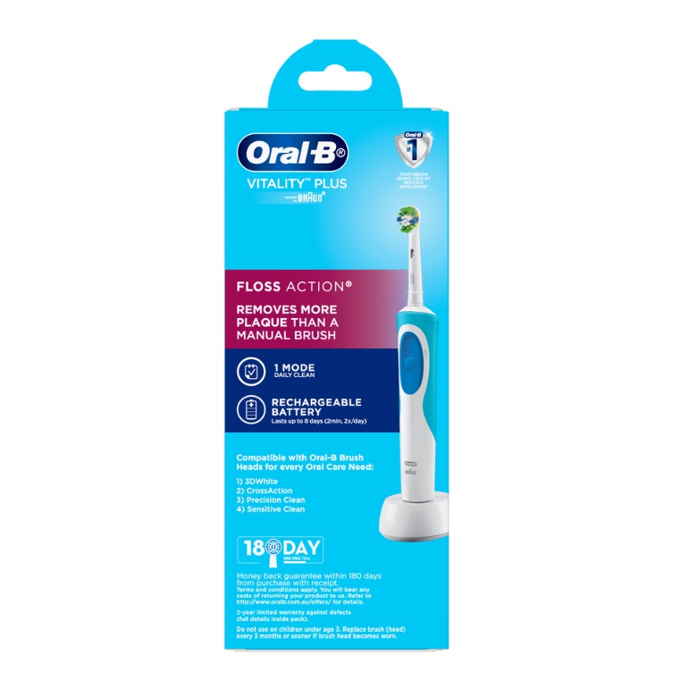 Bàn chải đánh răng điện oral-b vitality plus 2 đầu floss action Healthy Care quatangme