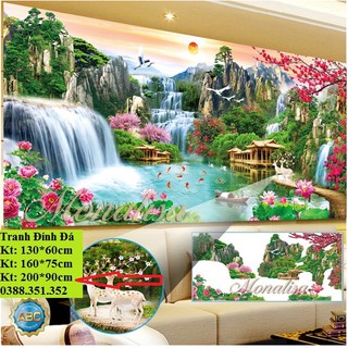 tranh đính đá phong cảnh sơn thủy hửu tình