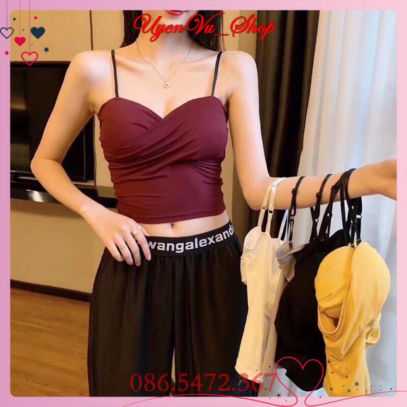 [ Mã WASTAPR giảm 10K đơn 50K] Áo Hai Dây mảnh cực xinh có mút ngực, Áo bra dài đẹp