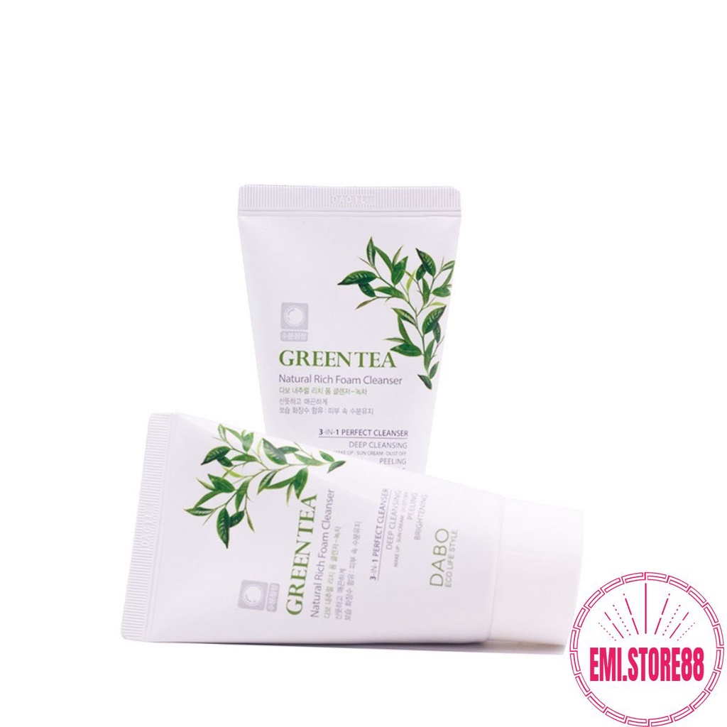Sữa Rửa Mặt DABO Trà Xanh 3 in 1 60ml / Sữa Rửa Mặt Chính Hãng