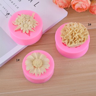 Khuôn silicon 3D mẫu hoa hướng dương, cẩm chướng