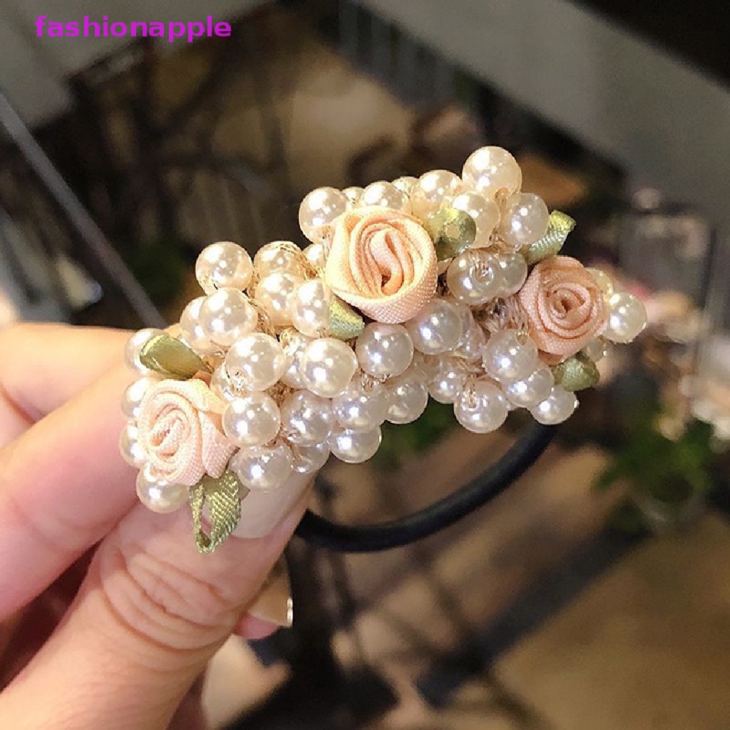 Dây Cột Tóc Co Giãn Đính Hạt Ngọc Trai