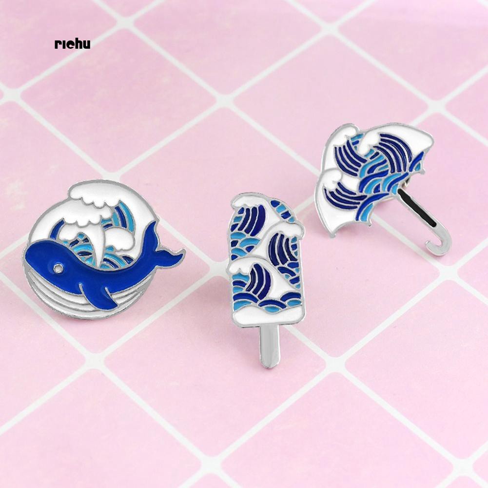 Trâm Cài Áo Hình Cá Voi Gợn Sóng Thời Trang