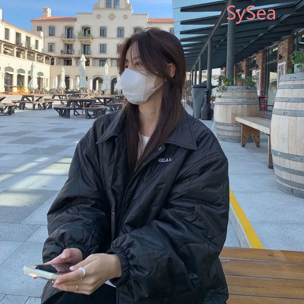 Áo khoác nhồi cotton dáng rộng size lớn phong cách Hàn Quốc thời trang dành cho nữ