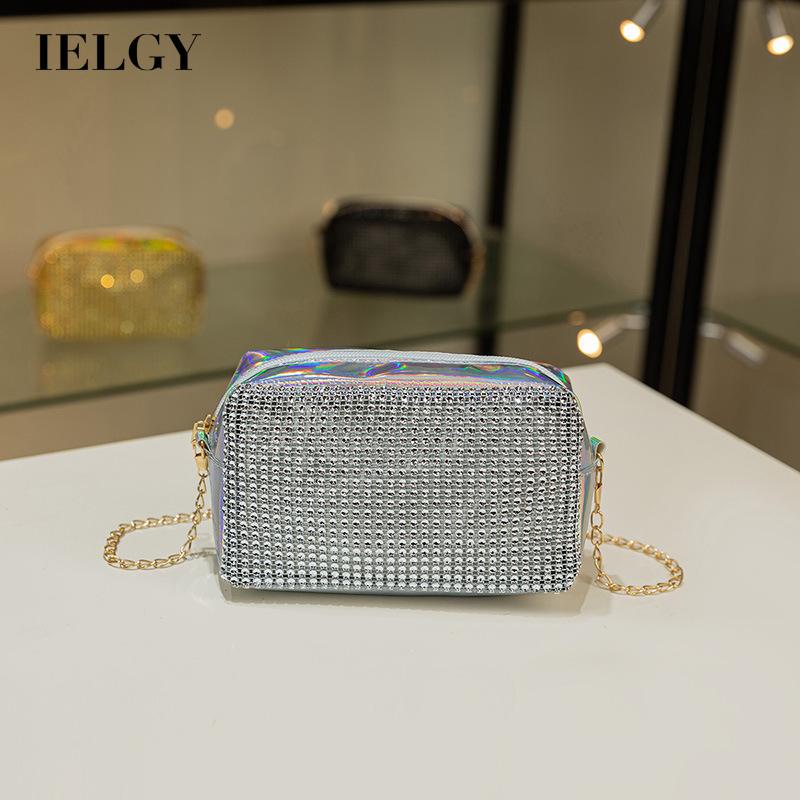 Túi Đeo Vai Hình Vuông Cỡ Nhỏ Màu Laser Lấp Lánh Cho Nữ