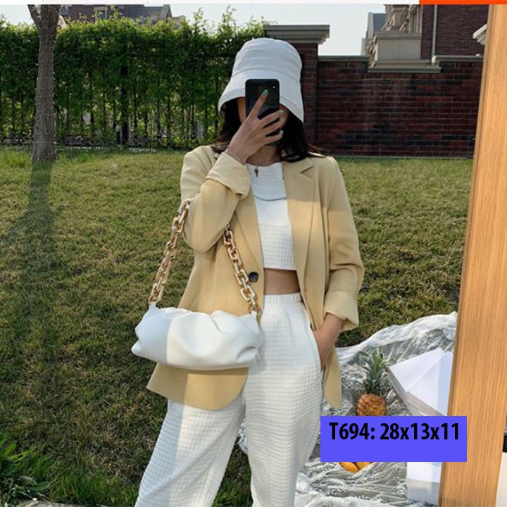 Túi xách đeo vai kẹp nách nữ xích to cá tính phong cách hàn quốc hàng quảng châu T694