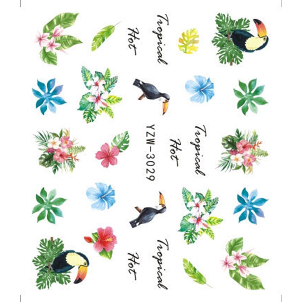 Me Móng Tay Thiết Kế Nghệ Thuật Màu Trắng|Sticker Dán Móng Họa Tiết Hoa Anh Đào 3D