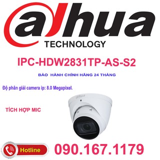 Camera IP Dome hồng ngoại 8.0 Megapixel DAHUA DH-IPC-HDW2831TP-AS-S2