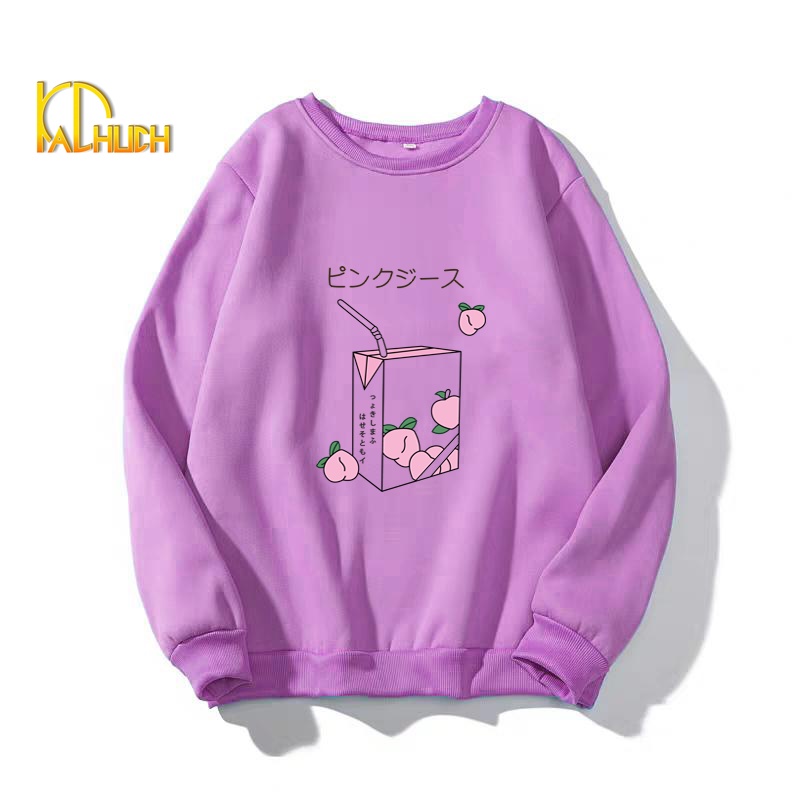 ÁO SWEATER UNISEX [Nhiều màu sắc] FORM RỘNG IN HÌNH TRÀ ĐÀO SIÊU CUTE | BigBuy360 - bigbuy360.vn