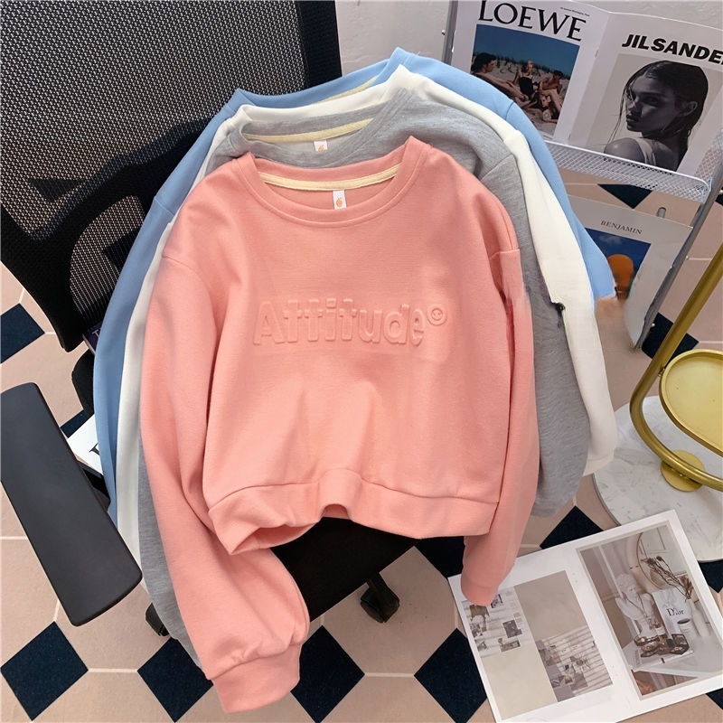 Áo Thun Tay Dài Cổ Tròn Dáng Rộng Thiết Kế Mới Thời Trang Mùa Thu Dành Cho