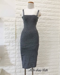 Đầm body len 2 dây 
