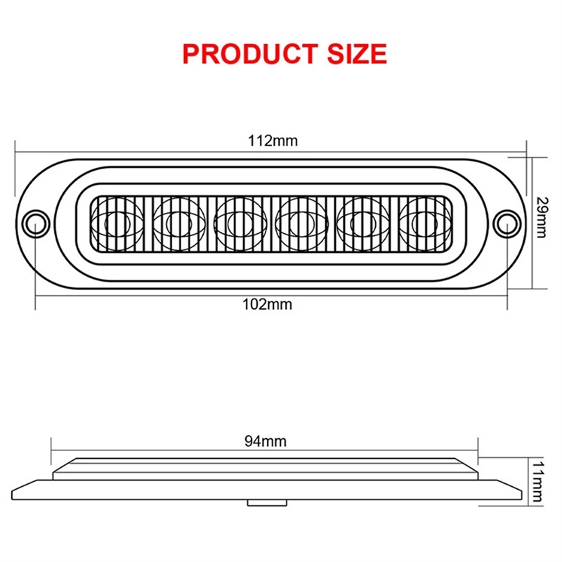 Đèn tín hiệu 6 bóng LED 12-24V chống nước cho xe hơi tùy chọn màu sắc