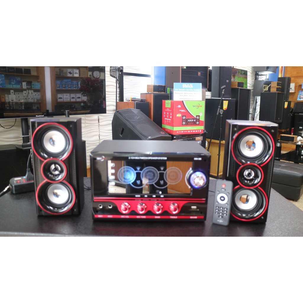 Loa vi tính Isky 395, dàn loa 2.1 bluetooth có cổng cắm USB, Micro hát karaoke, hàng chính hàng