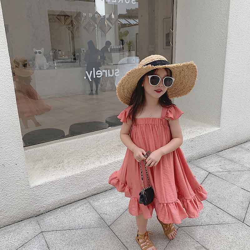 VT5 Size90-130 (9-25kg) Váy đầm bé gái (vải rũ mát dày dặn) Thời trang trẻ Em hàng quảng châu
