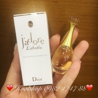 Mini 5ml NƯỚC HOA NỮ J'ADORE L'ABSOLU CỦA HÃNG CHRISTIAN DIOR