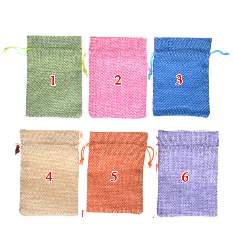 Túi vải bố linen thô có dây rút cỡ nhỏ 7x9cm - shop kỳ lân