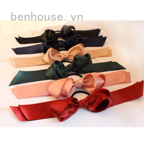 Dây buộc tóc co giãn đính nơ thời trang