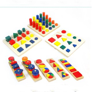 Bộ 8 món hình học cảm giác quan phương pháp montessori