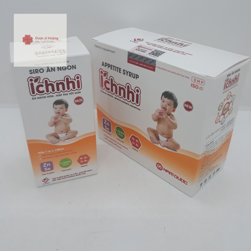 Siro Ăn Ngon ÍCH NHI PLUS - Chuyên Biệt Cho Trẻ Biếng Ăn - Bé Ăn Ngon Hơn, Hấp Thu Tốt Hơn