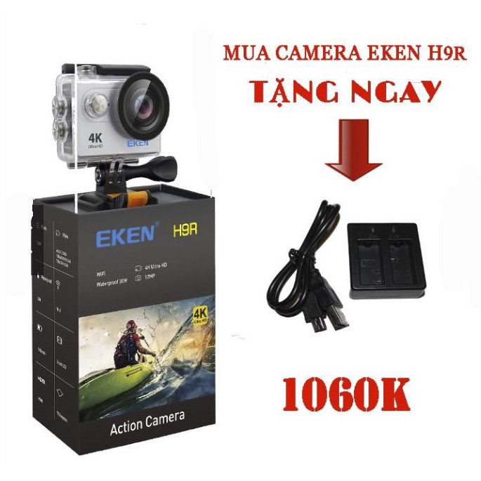 Camera EKEN H9R, tặng Dock sạc chính hãng