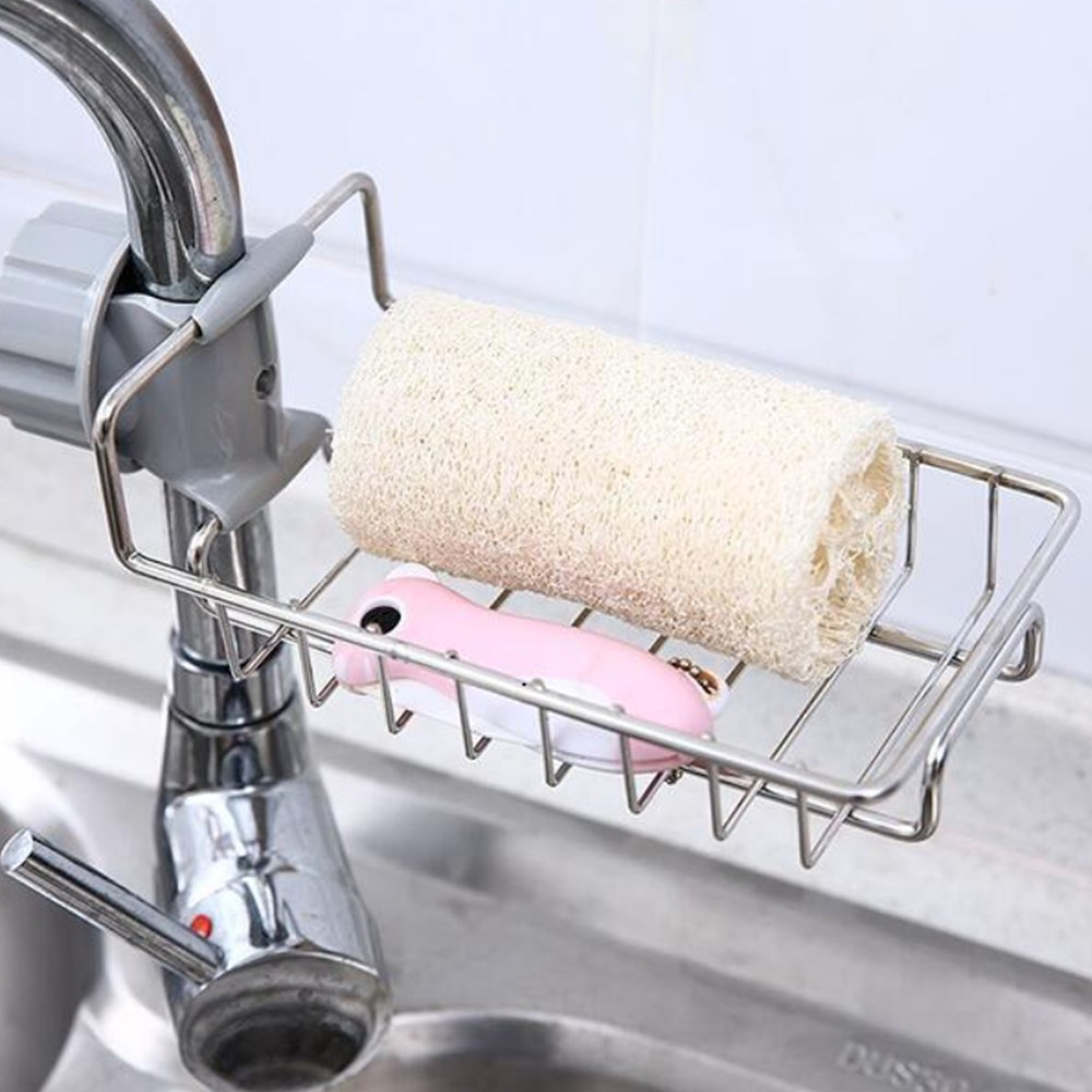 Kệ Bồn Rửa Chén Inox , Giá Để Đồ Rửa Bát Treo Vòi Nước Đựng Đồ Không Gỉ Đa Năng - Family Care