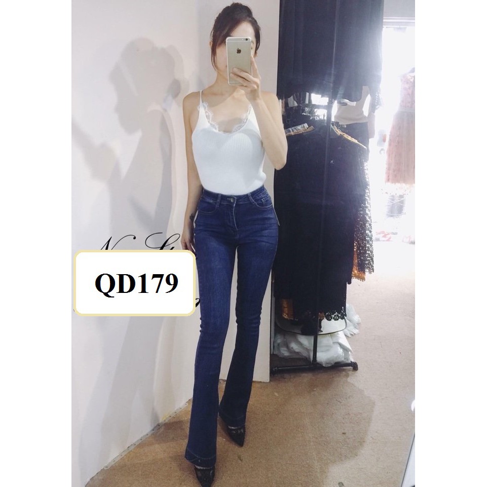 Quần Jean Ống Loe 💕FREESHIP💕 Quần jean lưng cao 1 nút wash nhẹ ống loe QD179 | BigBuy360 - bigbuy360.vn