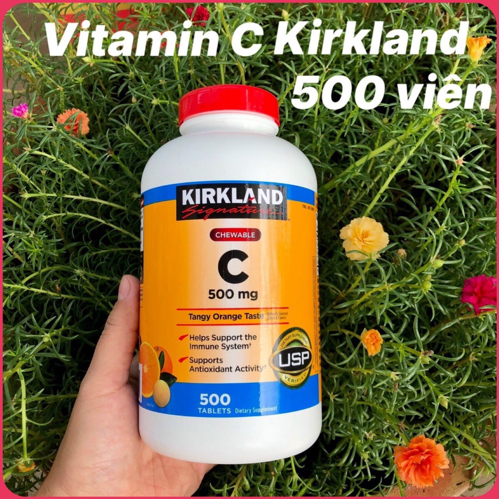 ❤️ [Quận 3] Sale Sốc Viên Ngậm Vitamin C 500mg Kirkland Chewable Mỹ 500 viên Hương Vị Cam [Date 4/2024]