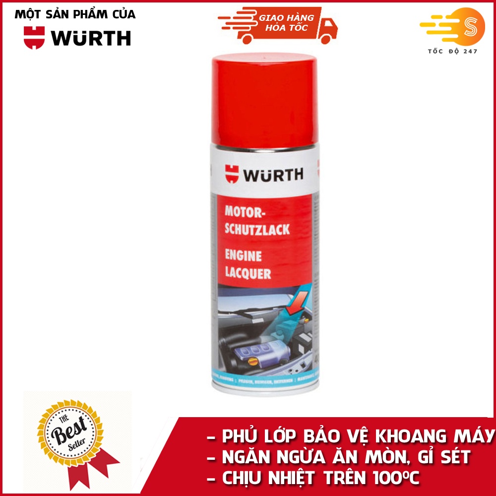 Chai xịt phục hồi và phủ bảo vệ khoang máy ô tô chuyên dụng Wurth WU-KM400